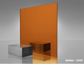 Plaskolite Fabback Amber Colored Acrylic Mirror 2422