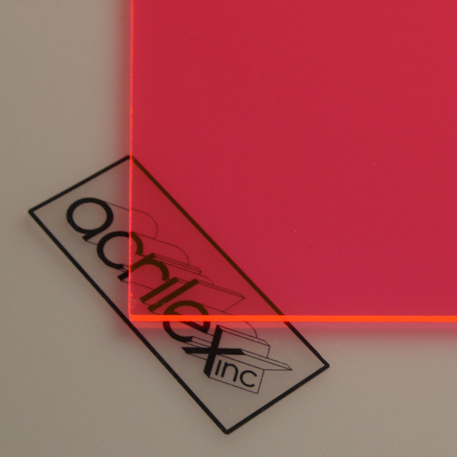 Red Acrylic Sheets in Frosted Pastel Tint & Translucent Fluorescent 